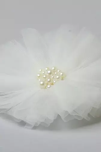 White plain net hair clip