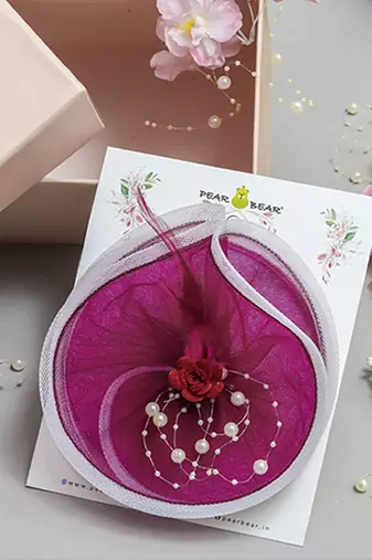 Wine net pearl fascinator