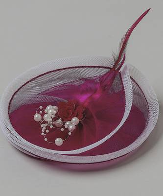 Wine net pearl fascinator 4
