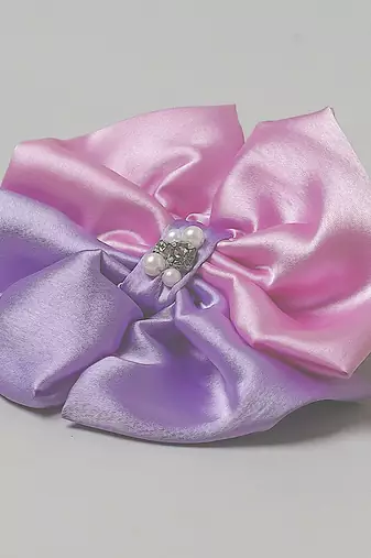 Purple pearl satin hair clip