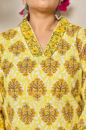 yellow ethnic motifs sequins work straight plus size kurta trouser dupatta set