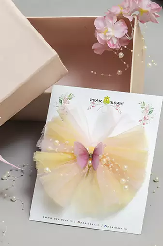 Multicolor plain net hair clip