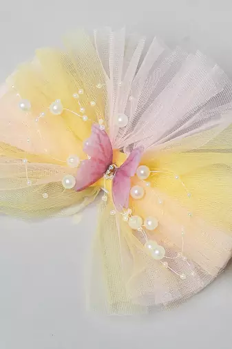 Multicolor plain net hair clip
