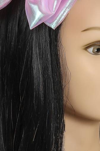Pink plain satin hair bow