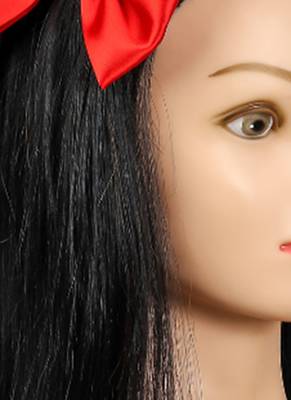 Red plain satin hair bow 4