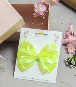 Green plain satin hair bow