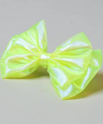 Green plain satin hair bow 3