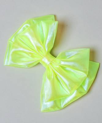 Green plain satin hair bow 4