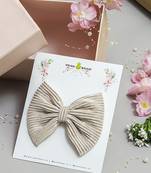 Silver plain satin hair bow
