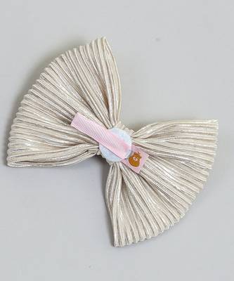 Silver plain satin hair bow 4