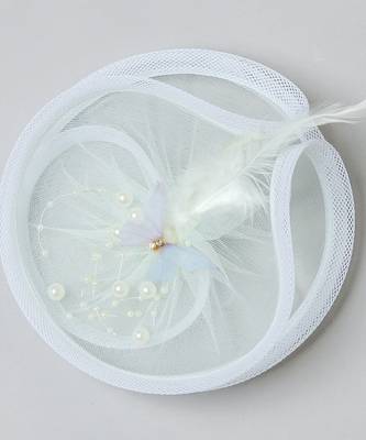 Green plain net fascinator 3