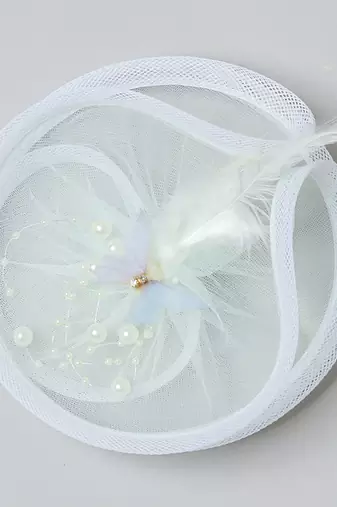 Green plain net fascinator