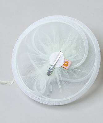 Green plain net fascinator 4