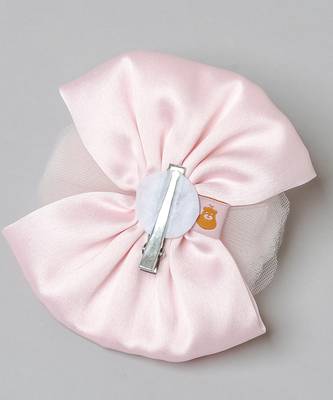 Pink plain net hair clip 1