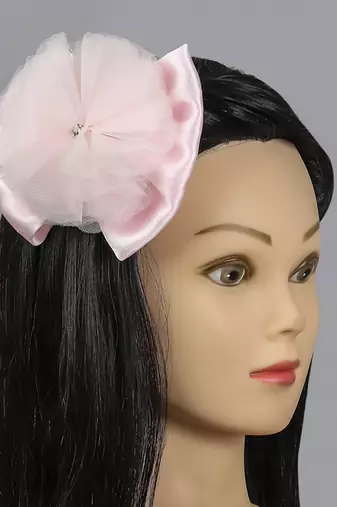Pink plain net hair clip