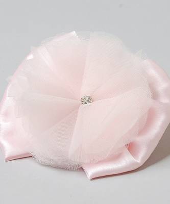 Pink plain net hair clip 3
