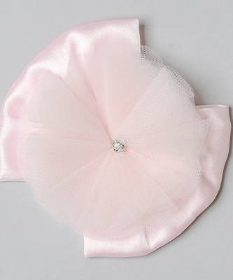 Pink plain net hair clip 4