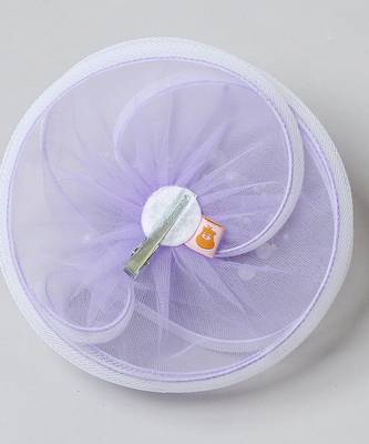 Purple plain net fascinator 2