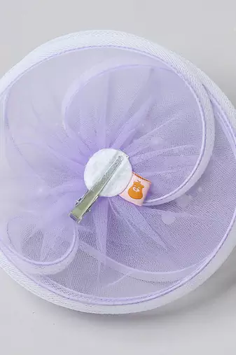 Purple plain net fascinator