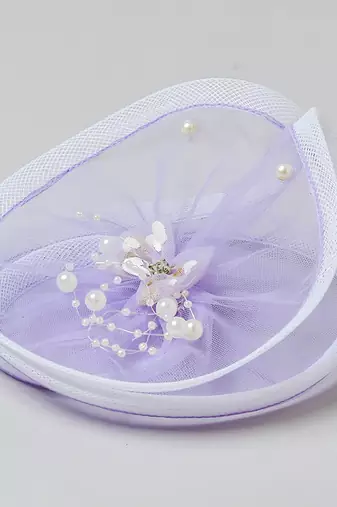 Purple plain net fascinator