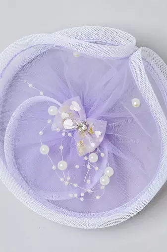 Purple plain net fascinator