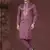Purple pure silk with embroidery work kurta pyjama for mens wear