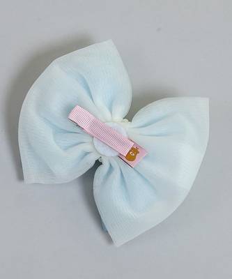 Blue  net pearl hair bow 4