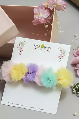 Multicolor plain net hair band