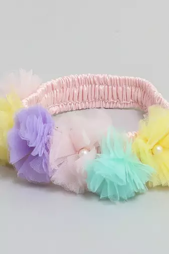 Multicolor plain net hair band