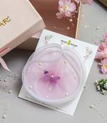 Purple net pearl fascinator