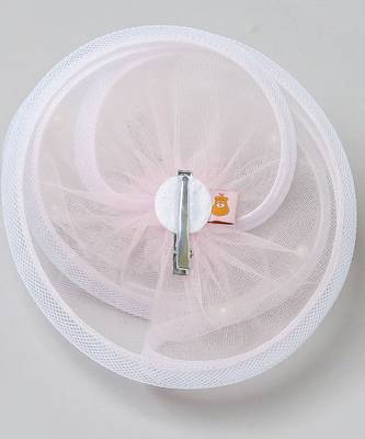 Pink net pearl fascinator 4