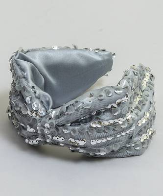 Grey stone net hair band 3