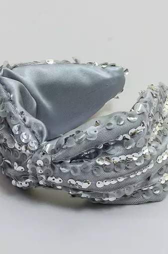 Grey stone net hair band
