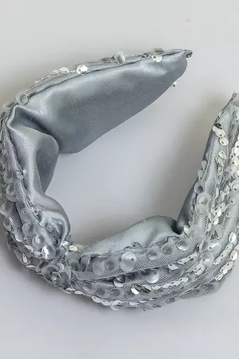 Grey stone net hair band