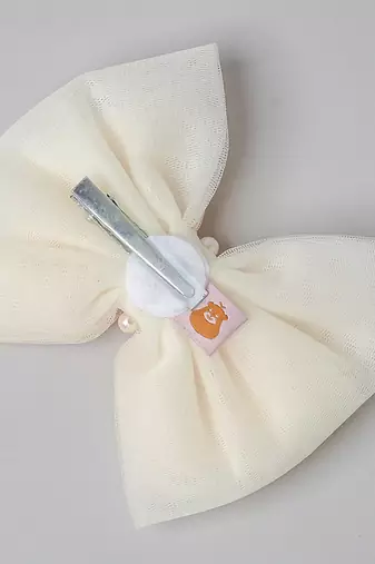 White net pearl hair bow