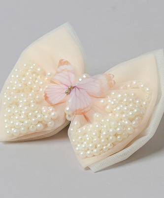 White net pearl hair bow 3
