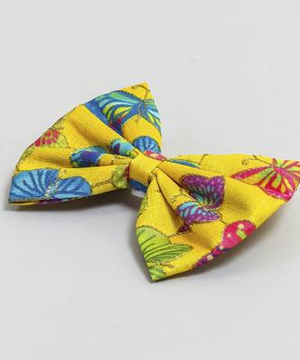 Multicolor plain printed hair bow 1