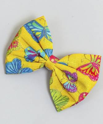 Multicolor plain printed hair bow 2