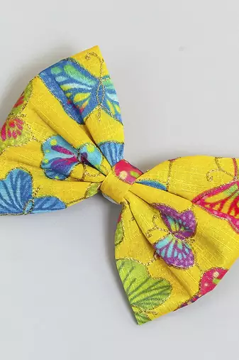 Multicolor plain printed hair bow