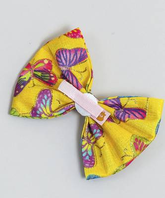 Multicolor plain printed hair bow 3