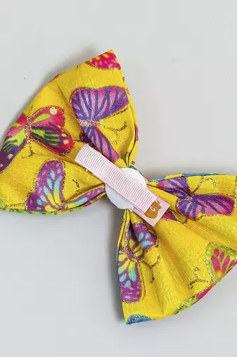 Multicolor plain printed hair bow