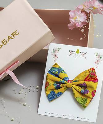 Multicolor plain printed hair bow 4