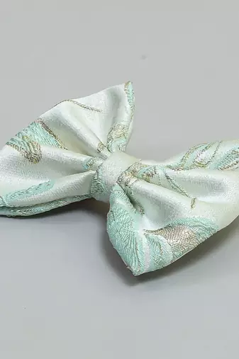 Green plain printed hair bow