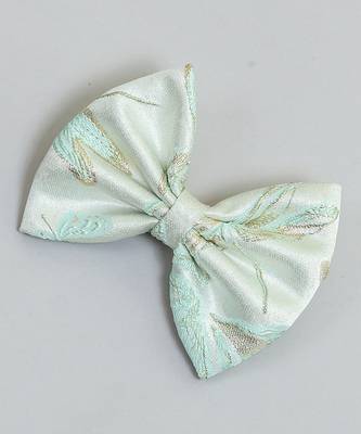 Green plain printed hair bow 3