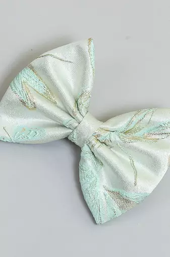 Green plain printed hair bow