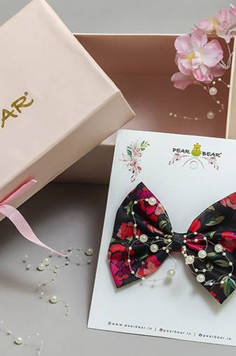 Multicolor plain printed hair bow