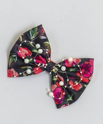 Multicolor plain printed hair bow 2