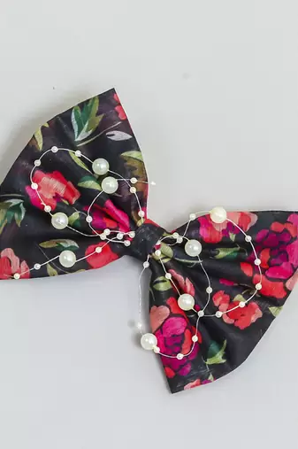 Multicolor plain printed hair bow