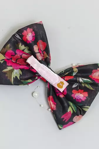 Multicolor plain printed hair bow
