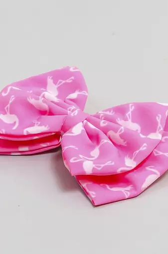 Pink plain printed hair bow